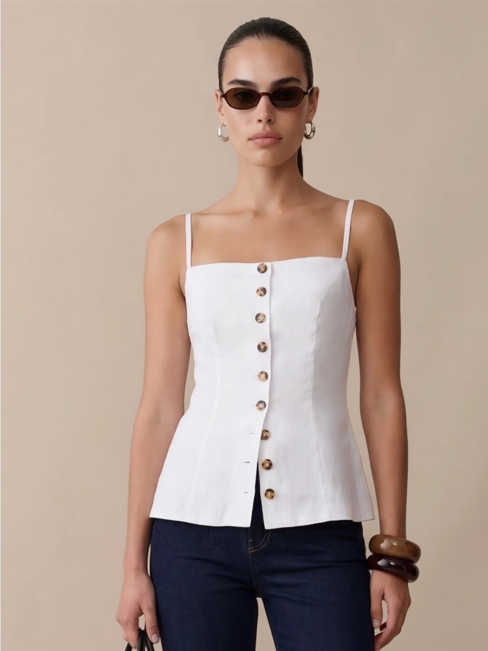 NWT Kourt Cecille Linen Few Moda Top Size 2
